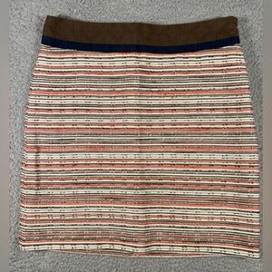 Milly Of New York Skirt Size 4 Cotton Linen Blend Textured Mini Multi Color